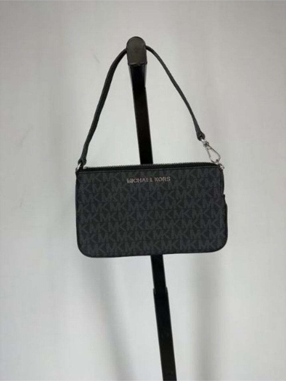 Michael Kors Jet Set Travel Zip Wristlet in Black Signature Logo-Print